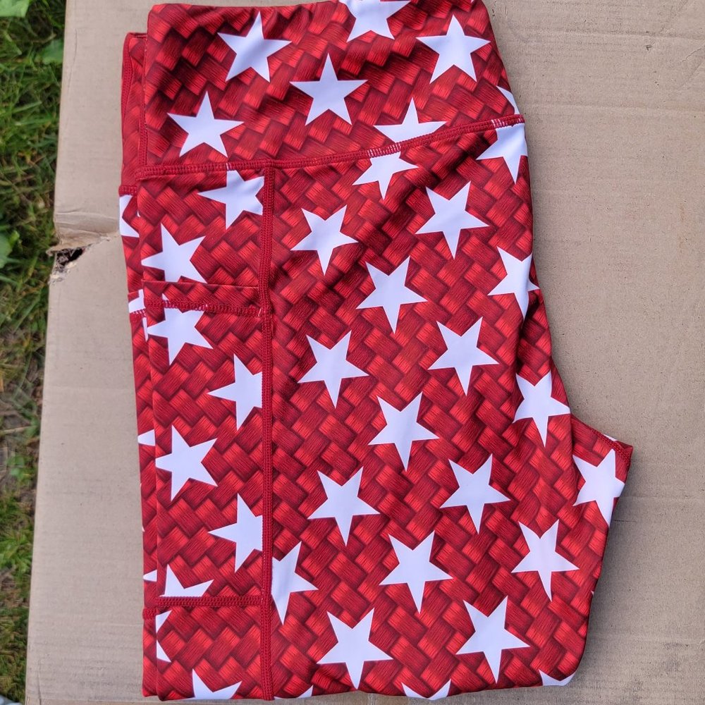CVG Constantly Varied Gear RETIRED Stars and basket weave leggings size 2XL
